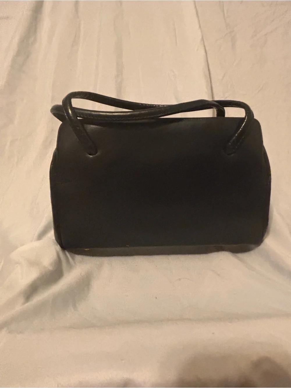 Classic Vintage Navy Kadin Leather Satchel with Top Handles